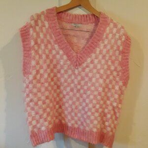 Frnch Checkered Sweater Vest for Women Size S/M - NWOT